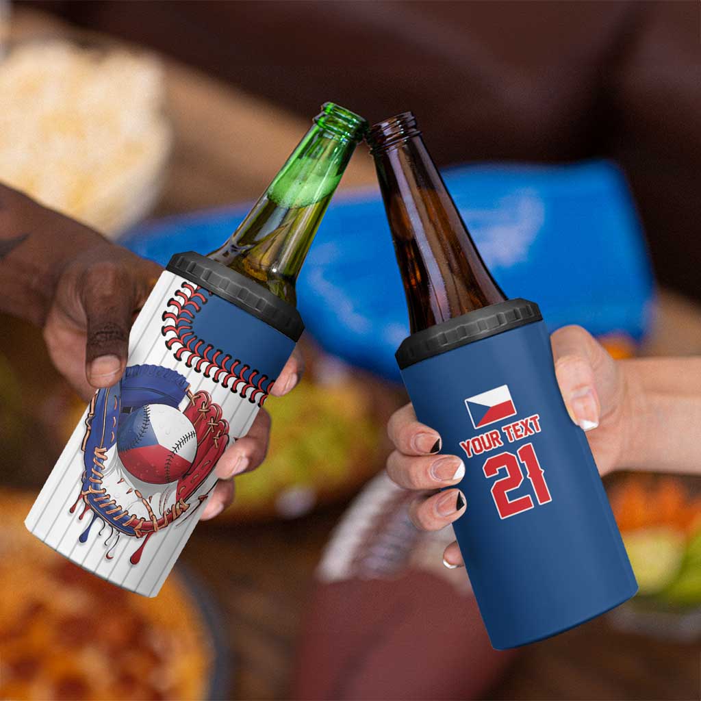 Custom Dripping Baseball Czechia 4 in 1 Can Cooler Tumbler