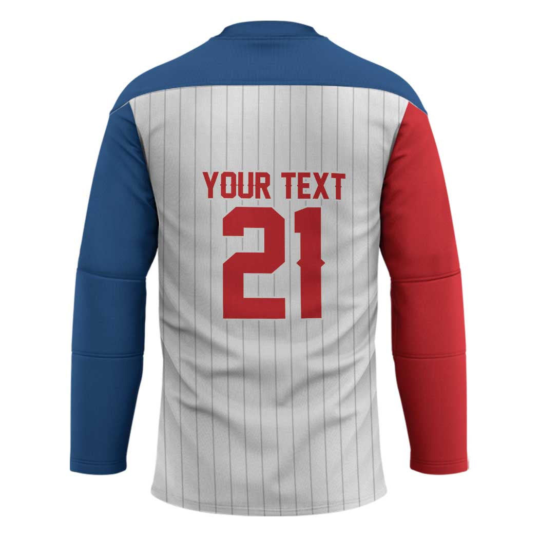 Custom Dripping Baseball Czechia Hockey Jersey