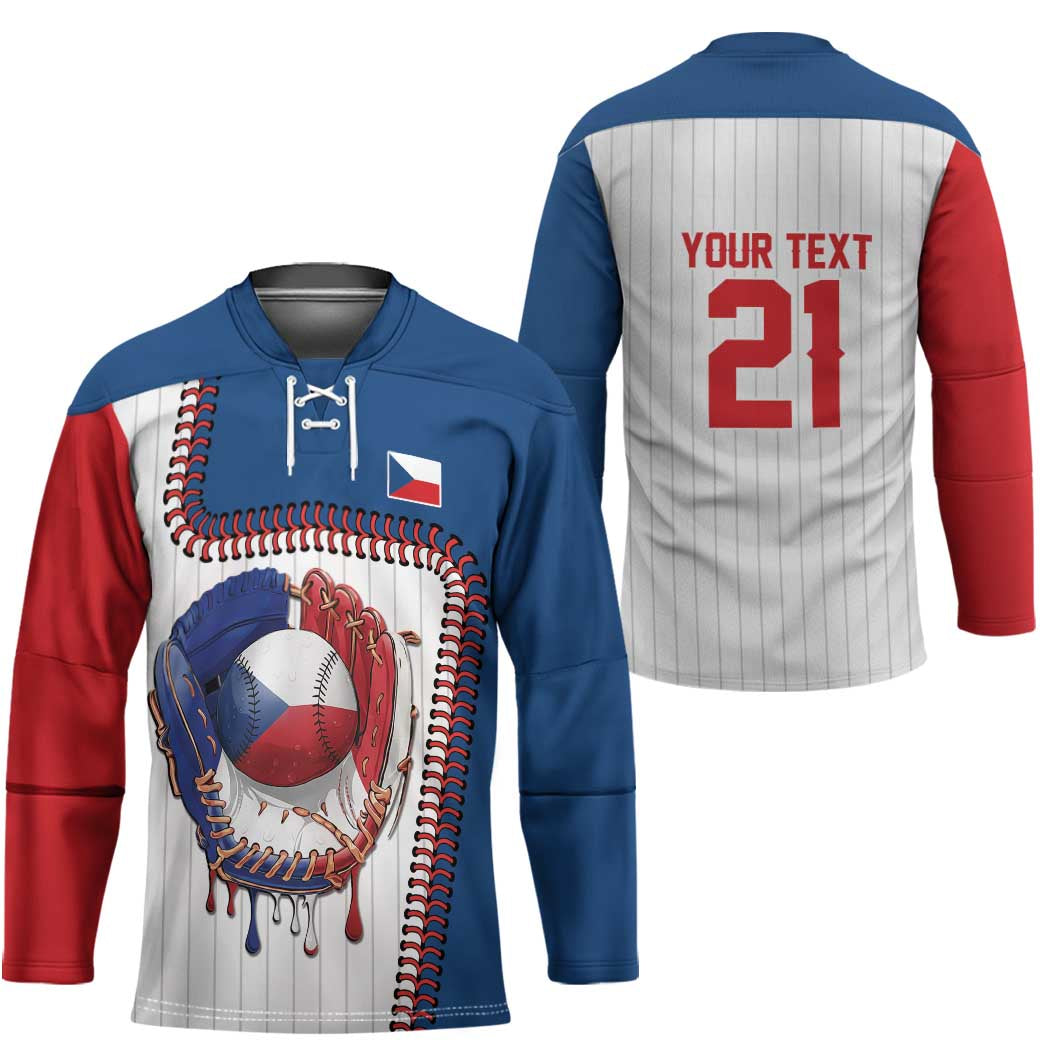 Custom Dripping Baseball Czechia Hockey Jersey
