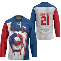 Custom Dripping Baseball Czechia Hockey Jersey