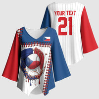 Custom Dripping Baseball Czechia Kimono Sleeve Blouse