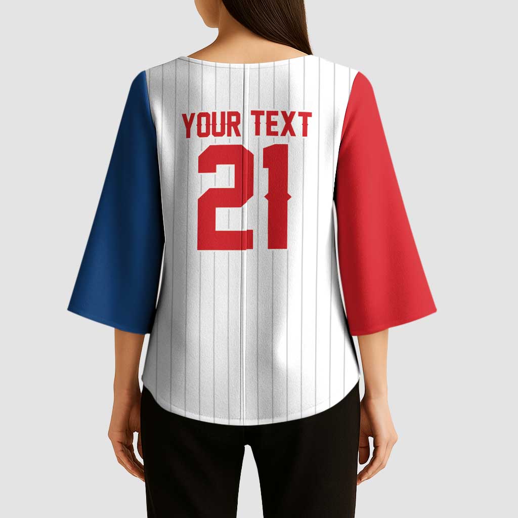 Custom Dripping Baseball Czechia Kimono Sleeve Blouse