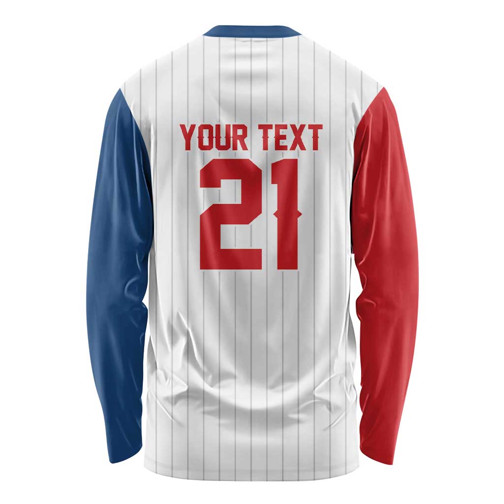 Custom Dripping Baseball Czechia Long Sleeve Shirt