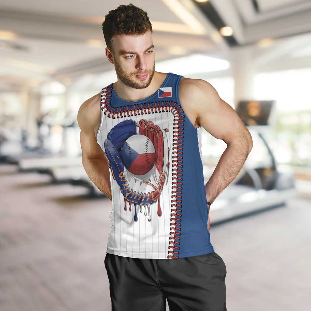 Custom Dripping Baseball Czechia Men Tank Top