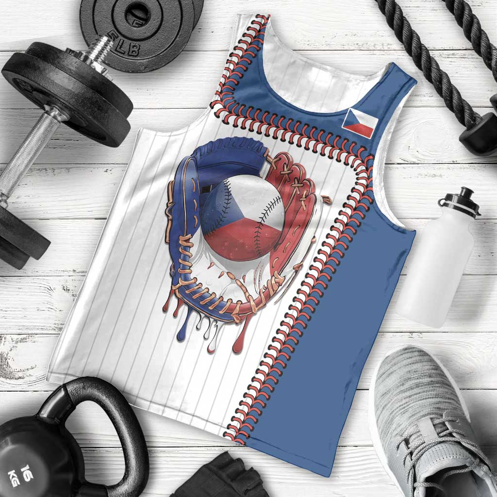 Custom Dripping Baseball Czechia Men Tank Top