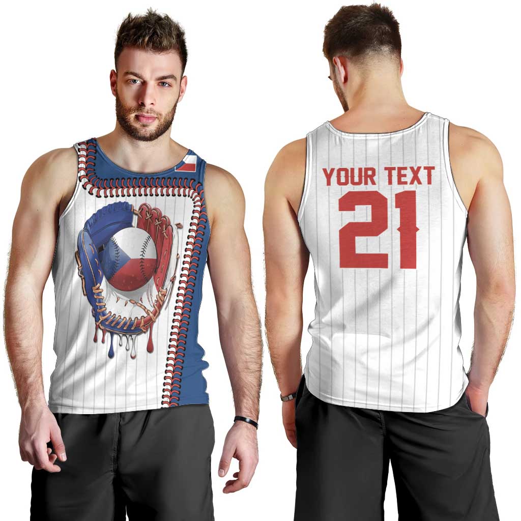 Custom Dripping Baseball Czechia Men Tank Top