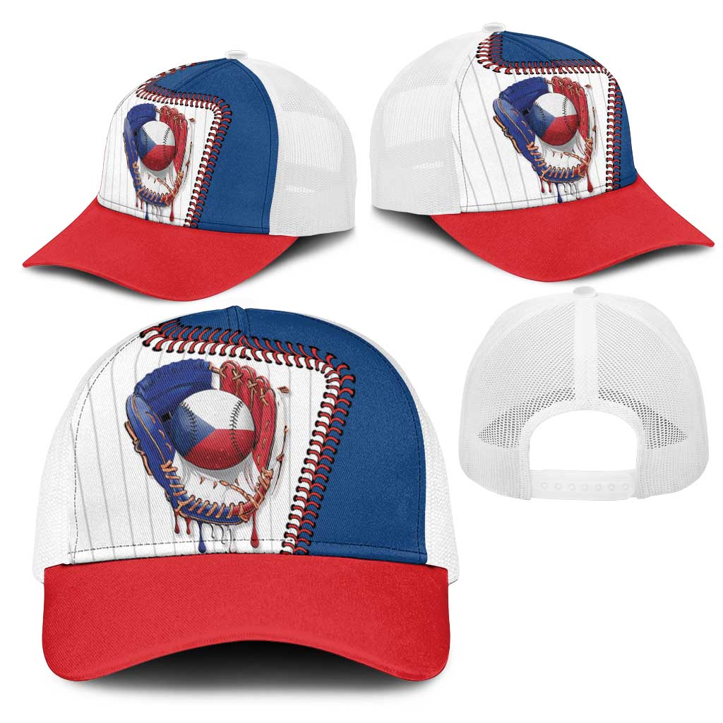 Dripping Baseball Czechia Mesh Trucker Cap