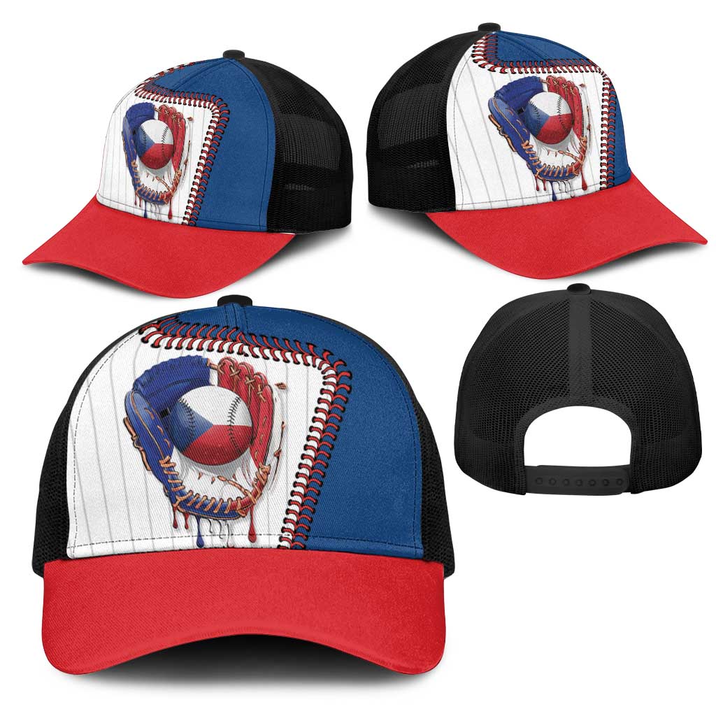 Dripping Baseball Czechia Mesh Trucker Cap