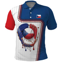 Custom Dripping Baseball Czechia Polo Shirt