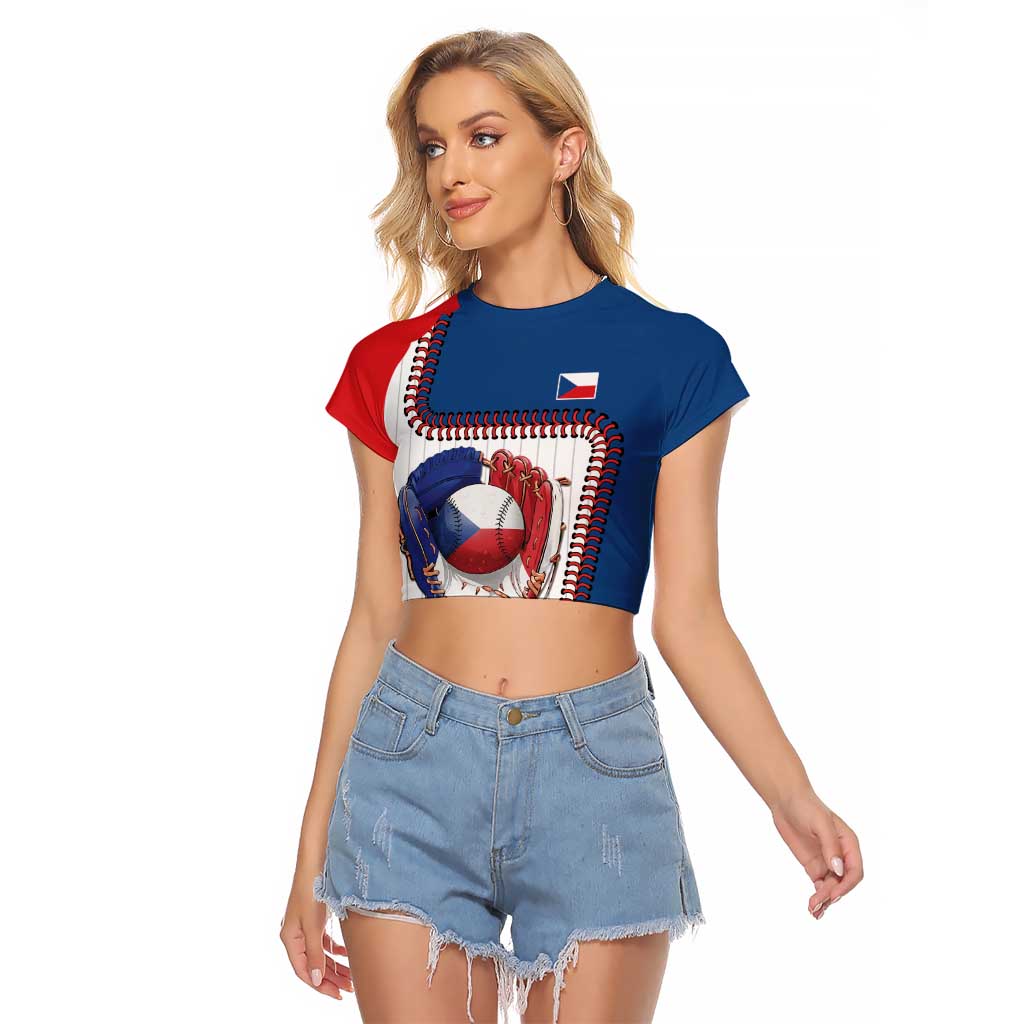 Custom Dripping Baseball Czechia Raglan Cropped T Shirt