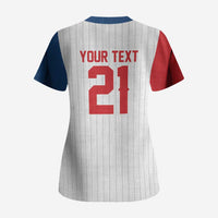 Custom Dripping Baseball Czechia Scrub Top