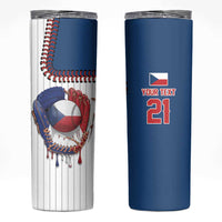 Custom Dripping Baseball Czechia Skinny Tumbler