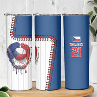 Custom Dripping Baseball Czechia Skinny Tumbler