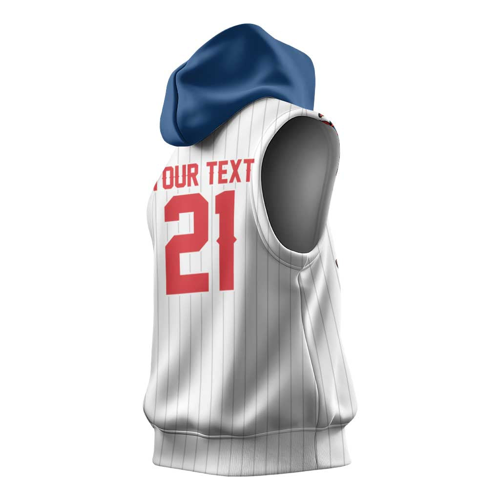 Custom Dripping Baseball Czechia Sleeveless Hoodie