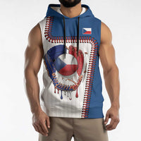 Custom Dripping Baseball Czechia Sleeveless Hoodie