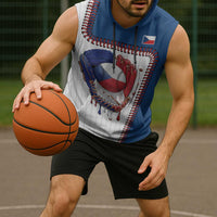 Custom Dripping Baseball Czechia Sleeveless Hoodie