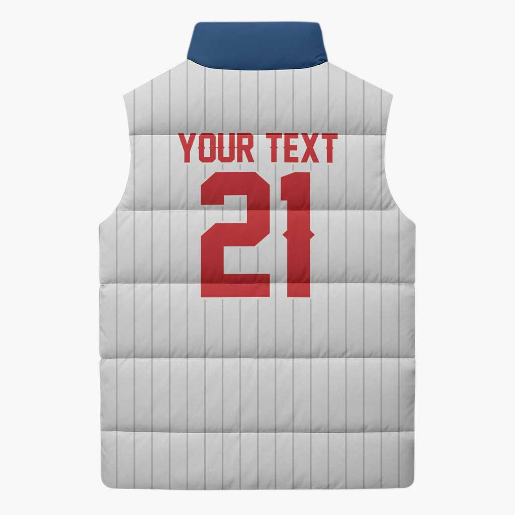Custom Dripping Baseball Czechia Sleeveless Puffer Jacket