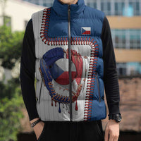 Custom Dripping Baseball Czechia Sleeveless Puffer Jacket