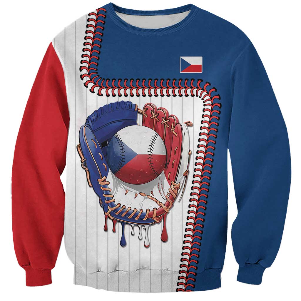 Custom Dripping Baseball Czechia Sweatshirt