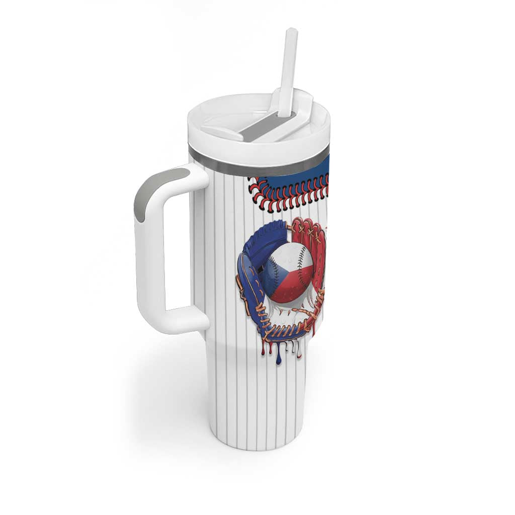 Custom Dripping Baseball Czechia Tumbler With Handle
