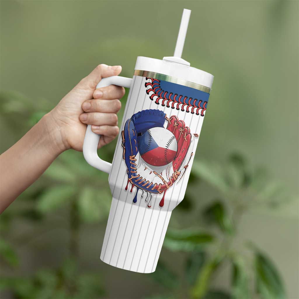 Custom Dripping Baseball Czechia Tumbler With Handle