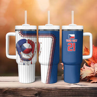 Custom Dripping Baseball Czechia Tumbler With Handle