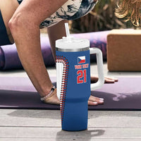 Custom Dripping Baseball Czechia Tumbler With Handle