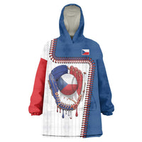 Custom Dripping Baseball Czechia Wearable Blanket Hoodie