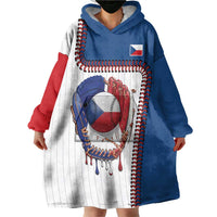 Custom Dripping Baseball Czechia Wearable Blanket Hoodie