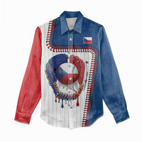 Custom Dripping Baseball Czechia Women Casual Shirt