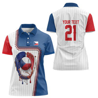 Custom Dripping Baseball Czechia Women Polo Shirt
