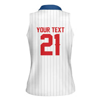 Custom Dripping Baseball Czechia Women Sleeveless Polo Shirt