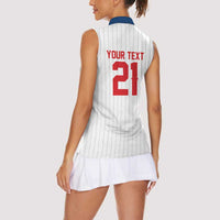 Custom Dripping Baseball Czechia Women Sleeveless Polo Shirt