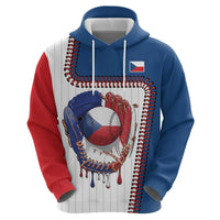 Custom Dripping Baseball Czechia Zip Hoodie