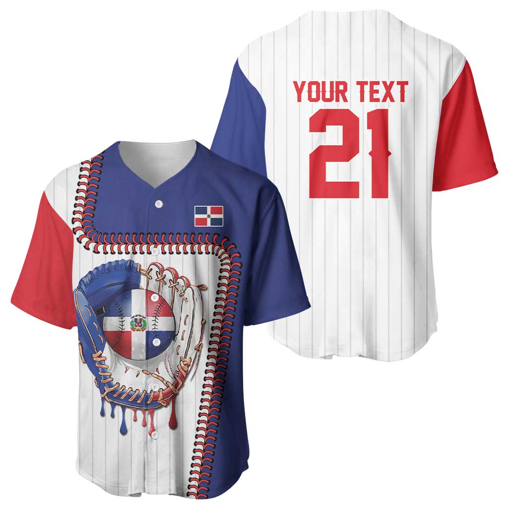 Custom Dripping Baseball Dominican Republic Baseball Jersey