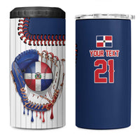 Custom Dripping Baseball Dominican Republic 4 in 1 Can Cooler Tumbler