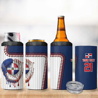 Custom Dripping Baseball Dominican Republic 4 in 1 Can Cooler Tumbler