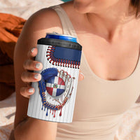 Custom Dripping Baseball Dominican Republic 4 in 1 Can Cooler Tumbler