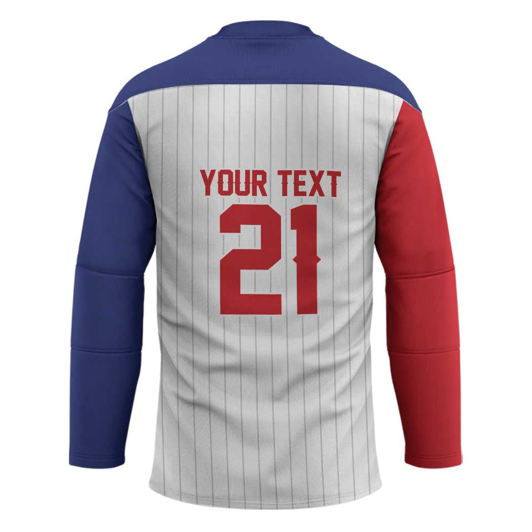 Custom Dripping Baseball Dominican Republic Hockey Jersey