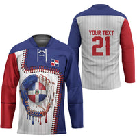 Custom Dripping Baseball Dominican Republic Hockey Jersey