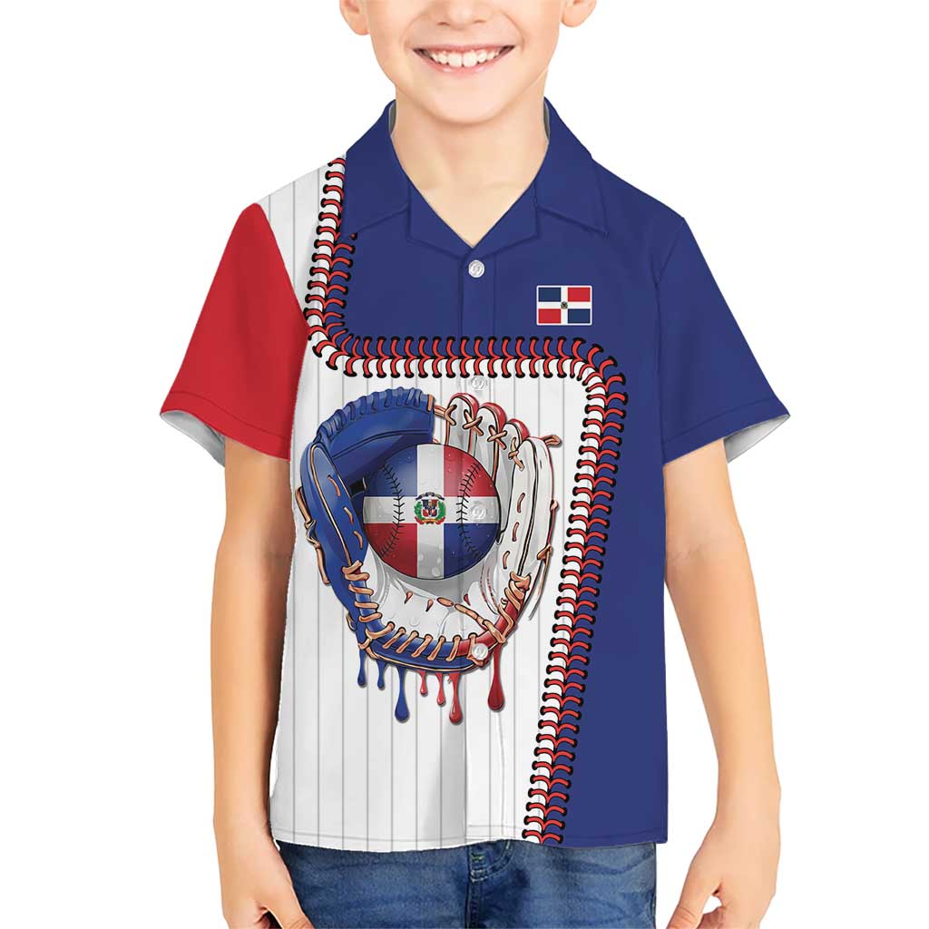 Custom Dripping Baseball Dominican Republic Kid Hawaiian Shirt