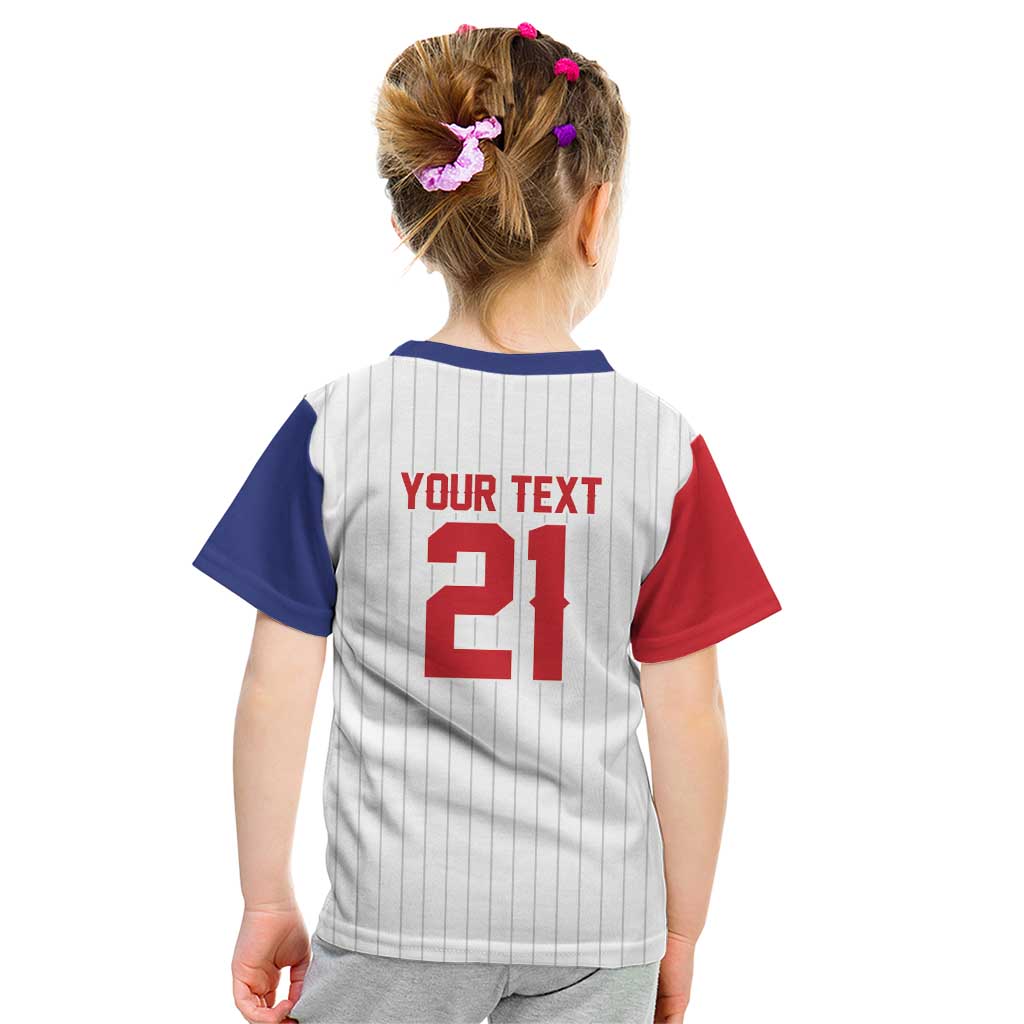 Custom Dripping Baseball Dominican Republic Kid T Shirt