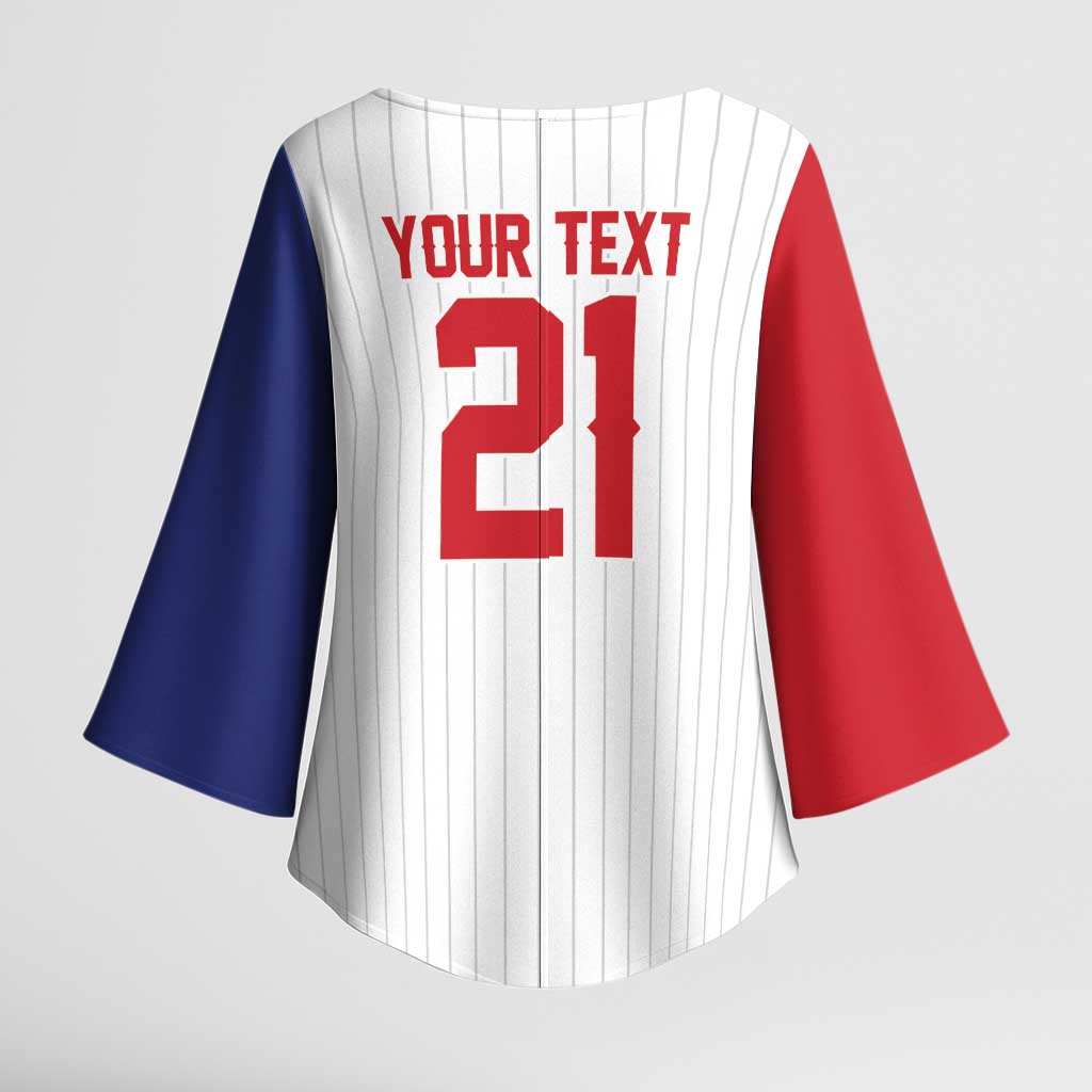 Custom Dripping Baseball Dominican Republic Kimono Sleeve Blouse