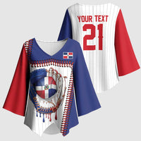 Custom Dripping Baseball Dominican Republic Kimono Sleeve Blouse
