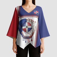 Custom Dripping Baseball Dominican Republic Kimono Sleeve Blouse