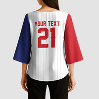Custom Dripping Baseball Dominican Republic Kimono Sleeve Blouse