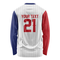 Custom Dripping Baseball Dominican Republic Long Sleeve Shirt
