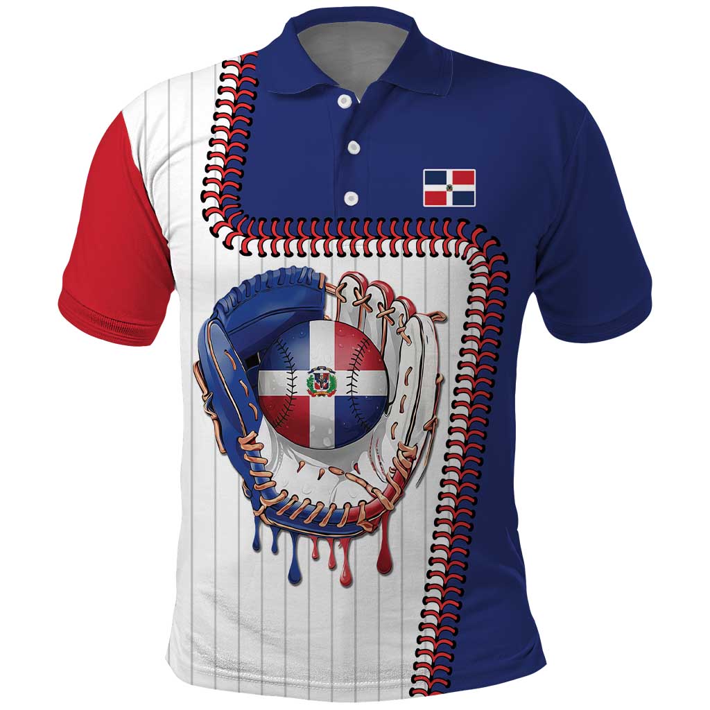 Custom Dripping Baseball Dominican Republic Polo Shirt