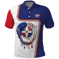 Custom Dripping Baseball Dominican Republic Polo Shirt