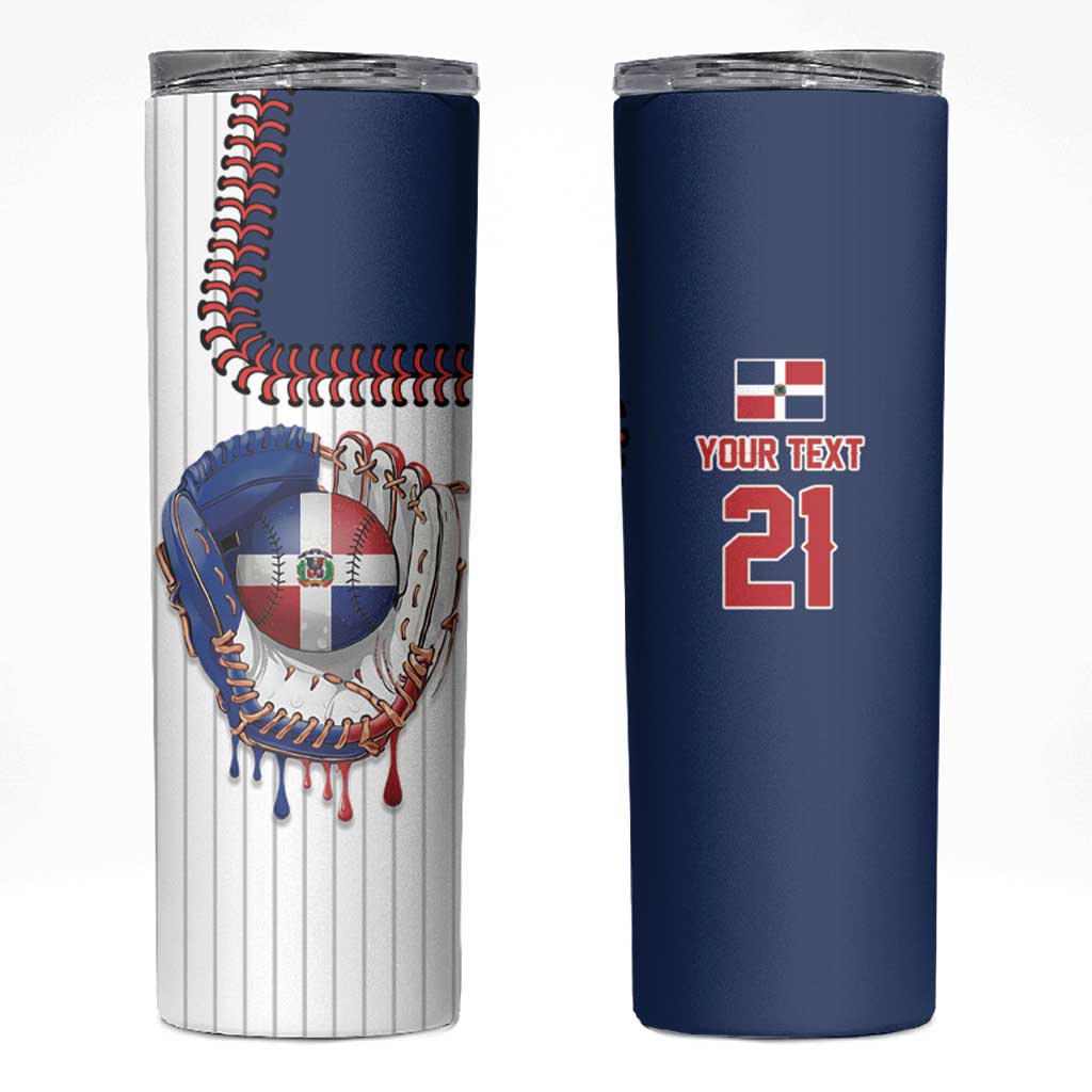 Custom Dripping Baseball Dominican Republic Skinny Tumbler
